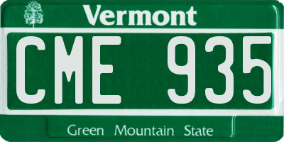 VT license plate CME935