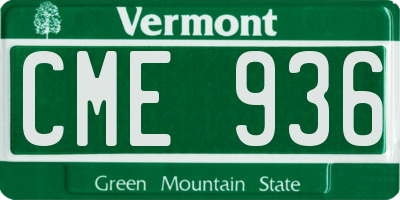 VT license plate CME936