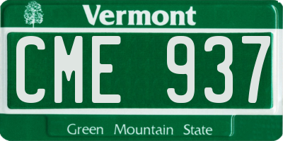 VT license plate CME937