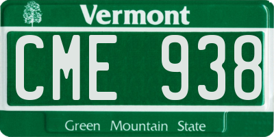 VT license plate CME938