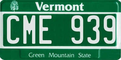 VT license plate CME939
