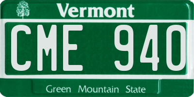VT license plate CME940