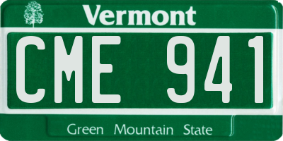 VT license plate CME941