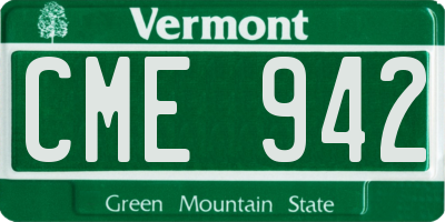VT license plate CME942