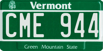 VT license plate CME944