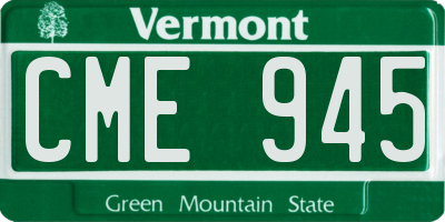 VT license plate CME945