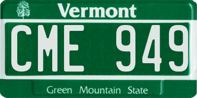 VT license plate CME949