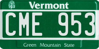 VT license plate CME953