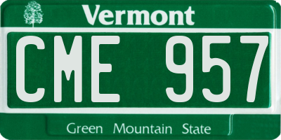 VT license plate CME957