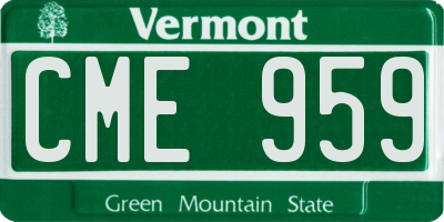 VT license plate CME959
