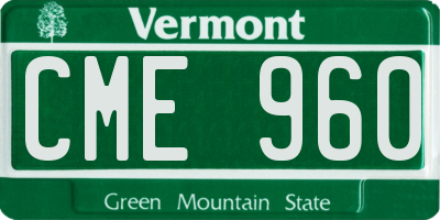 VT license plate CME960