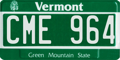 VT license plate CME964