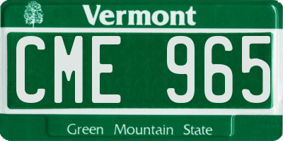 VT license plate CME965