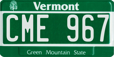 VT license plate CME967