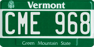 VT license plate CME968