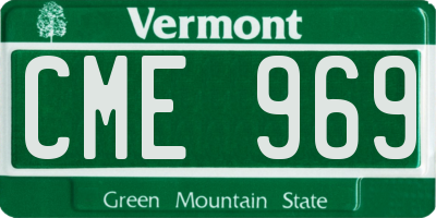 VT license plate CME969