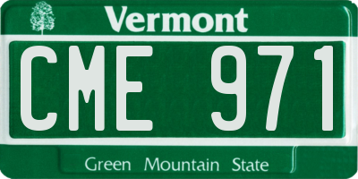 VT license plate CME971