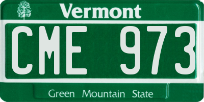 VT license plate CME973