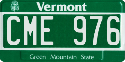 VT license plate CME976