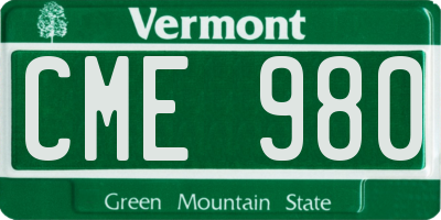 VT license plate CME980