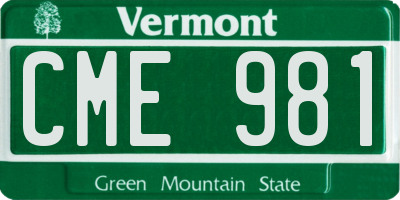 VT license plate CME981