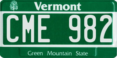 VT license plate CME982