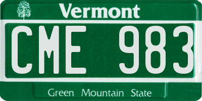 VT license plate CME983