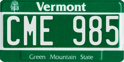 VT license plate CME985