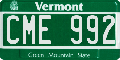 VT license plate CME992
