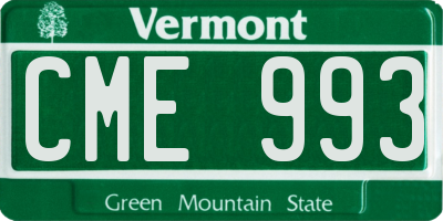 VT license plate CME993