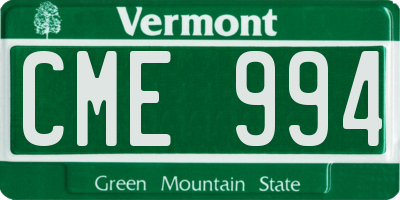 VT license plate CME994