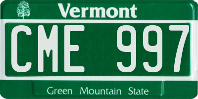 VT license plate CME997