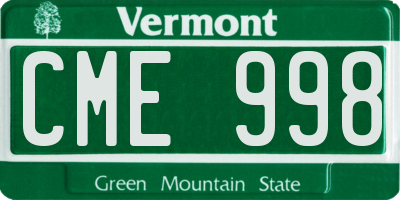 VT license plate CME998