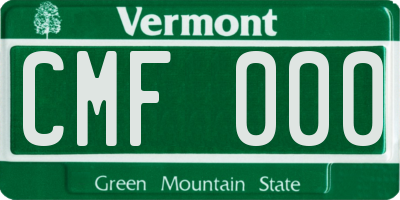 VT license plate CMF000
