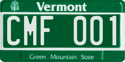 VT license plate CMF001