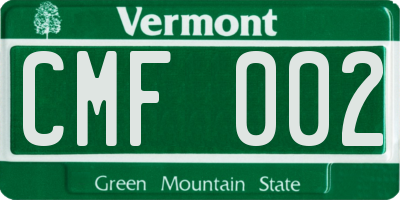 VT license plate CMF002