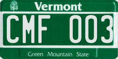 VT license plate CMF003