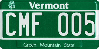 VT license plate CMF005