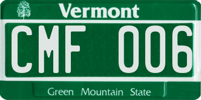 VT license plate CMF006
