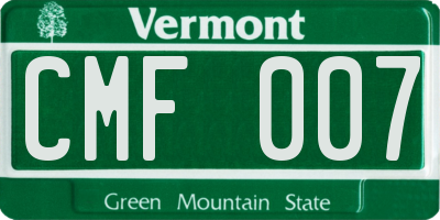 VT license plate CMF007