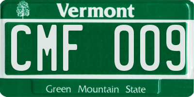 VT license plate CMF009