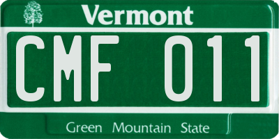 VT license plate CMF011