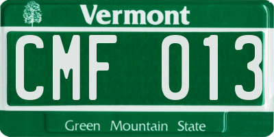 VT license plate CMF013