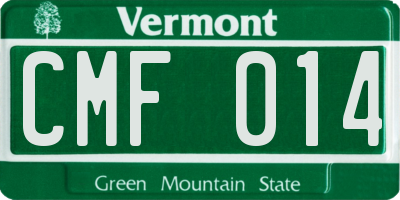 VT license plate CMF014