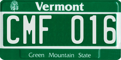 VT license plate CMF016