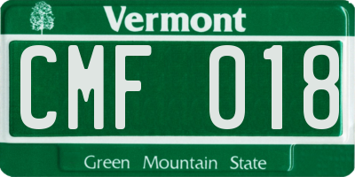 VT license plate CMF018