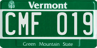 VT license plate CMF019