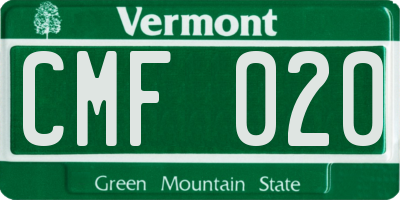 VT license plate CMF020