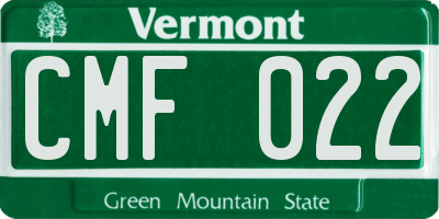VT license plate CMF022