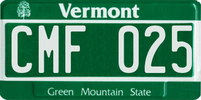 VT license plate CMF025